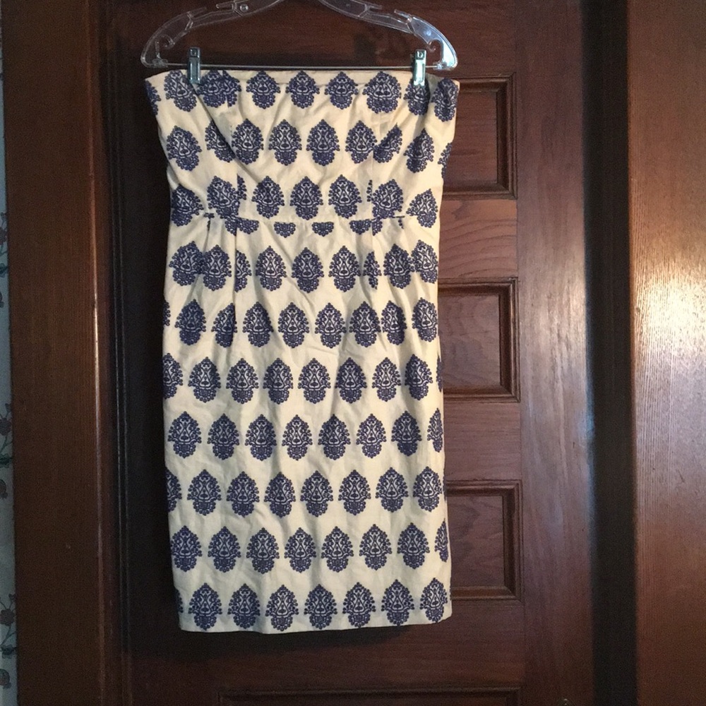 J Crew Strapless Embroidered Dress